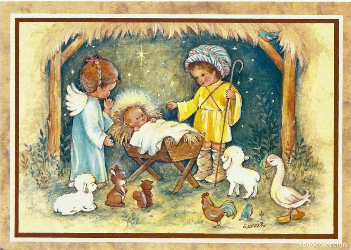 Postales: 0869K - SUSANNE R . - N&ordm; D04505 - PRECIOSO Y COLORIDO BELEN -L INGLESA- DIPTICA 16X11,5 CM