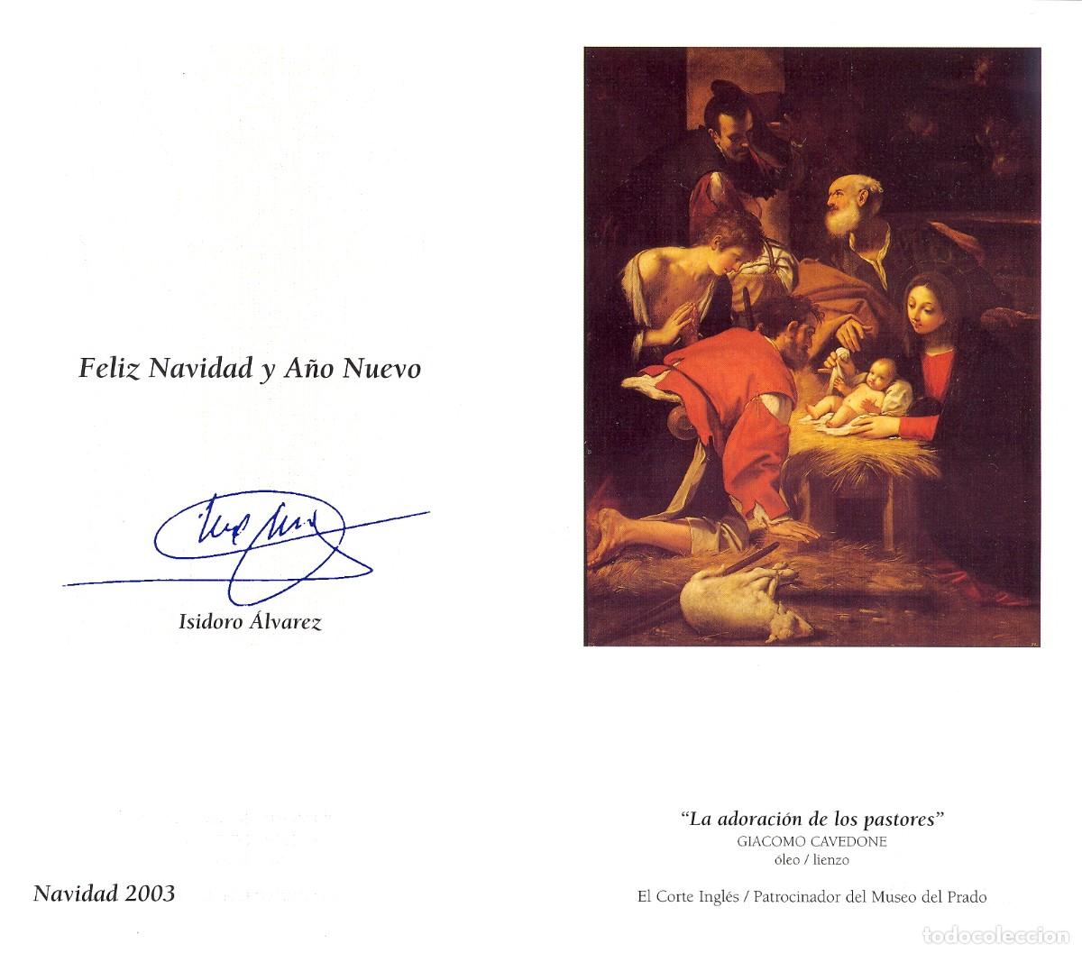 Postales: Felicitaci&oacute;n de Navidad El Corte Ingles. Patrocinador del Museo del Prado. Diciembre 2003.