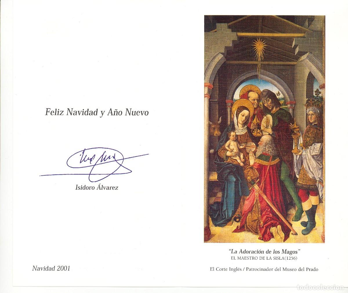 Postales: Felicitaci&oacute;n de Navidad El Corte Ingles. Patrocinador del Museo del Prado. Diciembre 2001.