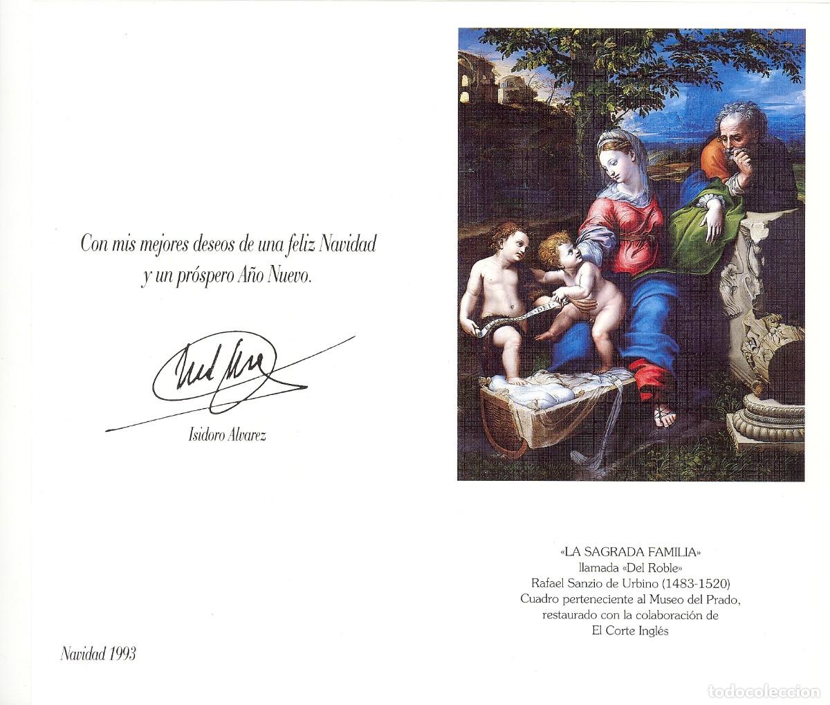 Postales: Felicitaci&oacute;n de Navidad El Corte Ingles. Patrocinador del Museo del Prado. Diciembre 1993.