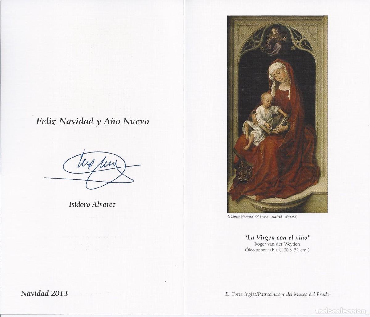 Postales: Felicitaci&oacute;n de Navidad El Corte Ingles. Patrocinador del Museo del Prado. Diciembre 2013.