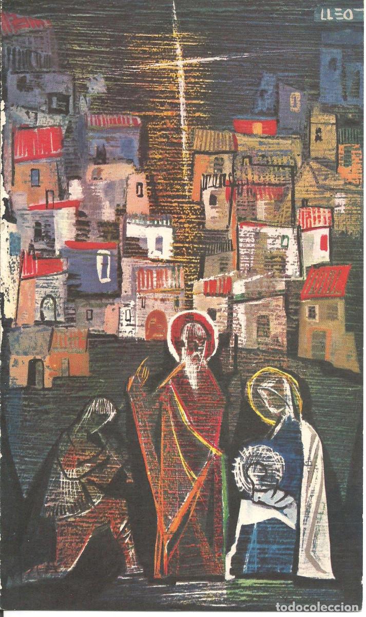 Postkarten: FELICITACION NAVIDAD 1961, EMPRESA INVICTA - EL NACIMIENTO, ILUSTRA LLEO - DIPTICA, 20,5X12 CM