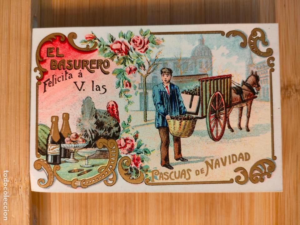 Cartes Postales: EL BASURERO-FELICITACION ANTIGUA DE NAVIDAD-VER FOTOS-(104.134)