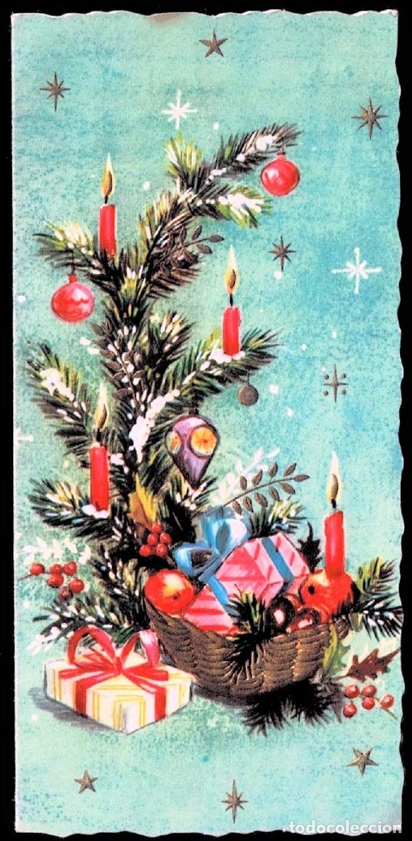 Postkarten: 6039N - ALEGORIA NAVIDE&Ntilde;A- KRUGER N&ordm; 440.3- CANTOS TROQUELADOS- RELIEVE- DIPTICA 14,5X7 CM