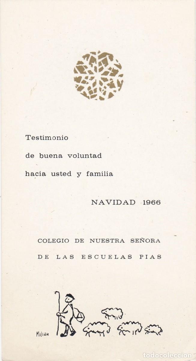 Postais: Navidad 1966 - Colegio de Nuestra Se&ntilde;ora de las Escuelas P&iacute;as - Ilustra Milian - 152x82mm