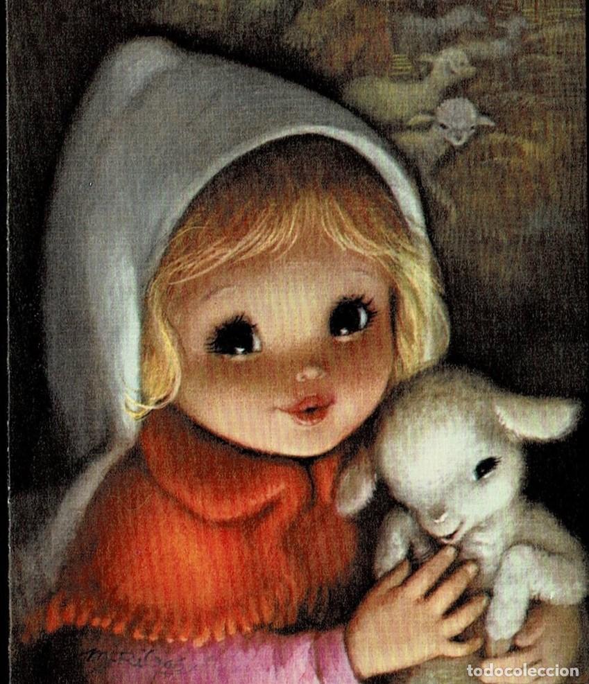 Postkarten: 6067N - MARTA RIBAS - EDICIONES SABADELL SERIE BETLEM 02.02.078.1 - DATA 1974 -DIPTICA 13X8,8 CM