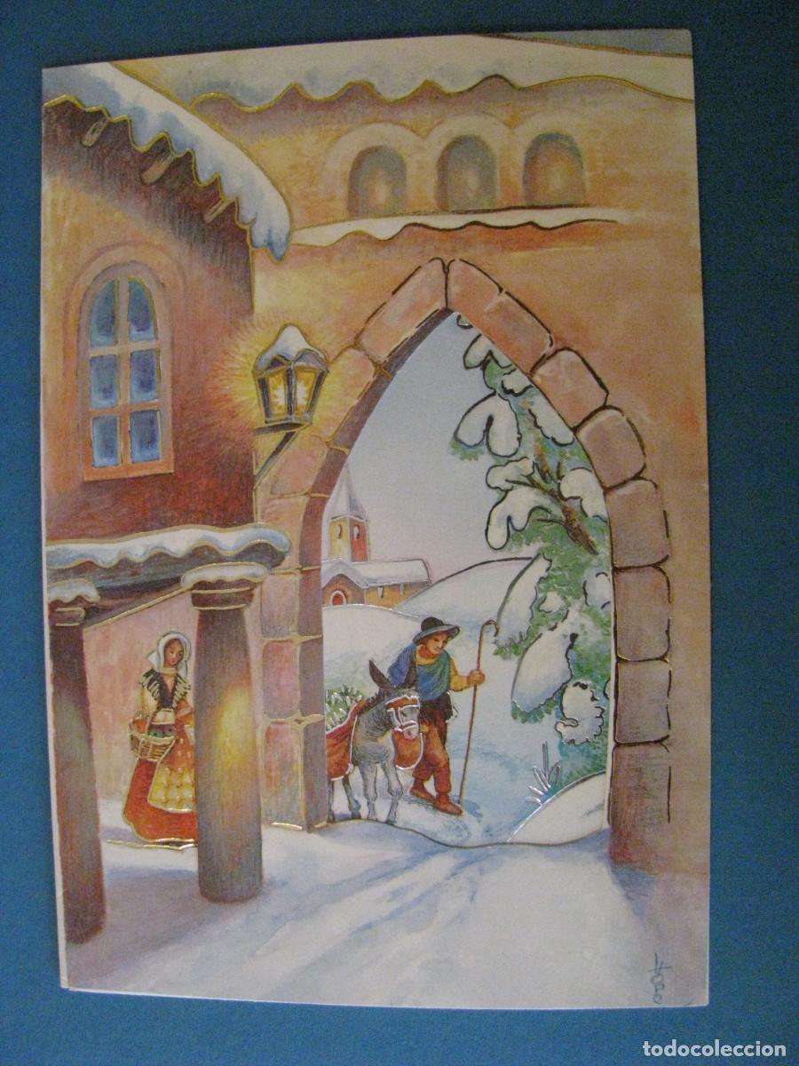 Postales: POSTAL TROQUELADA TRIPTICA DE IL. LOPEZ. VIKINGO 182. ESCRITA. 15X10,5 CM.