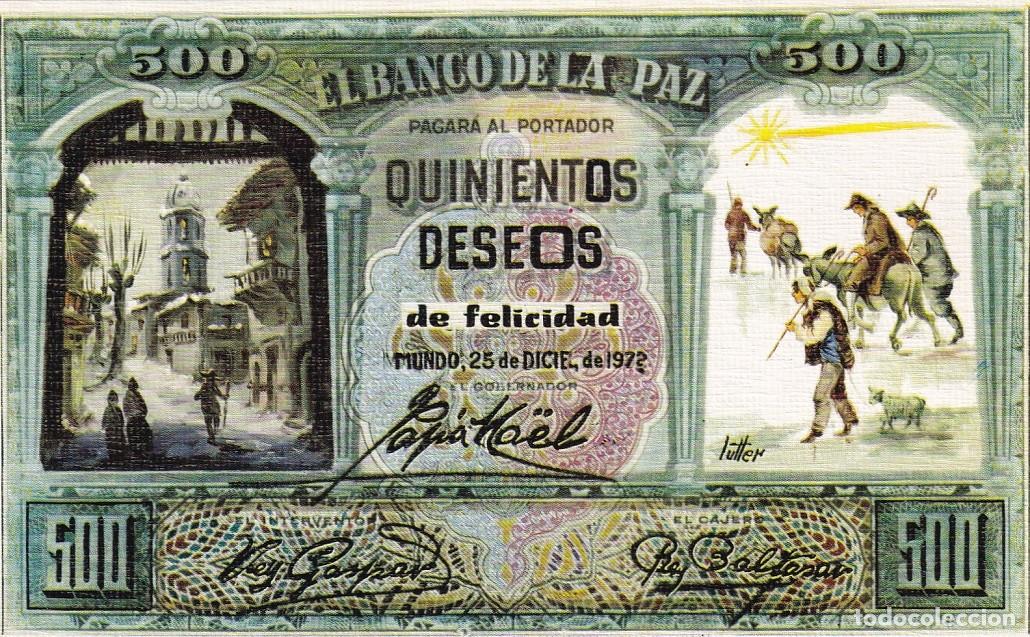 Cartoline: 1972 - El Banco de la Paz pagar&aacute; al portador Quinientos deseos de felicidad