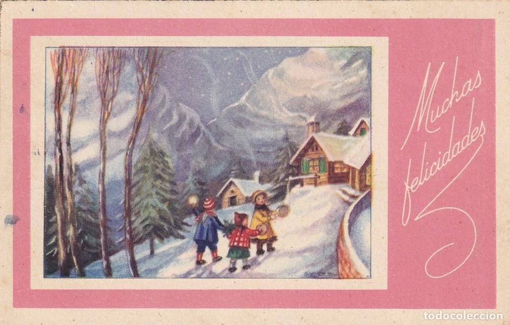Postales: Antigua postal Laietana - Muchas felicidades / Paisaje nevado - Ni&ntilde;os