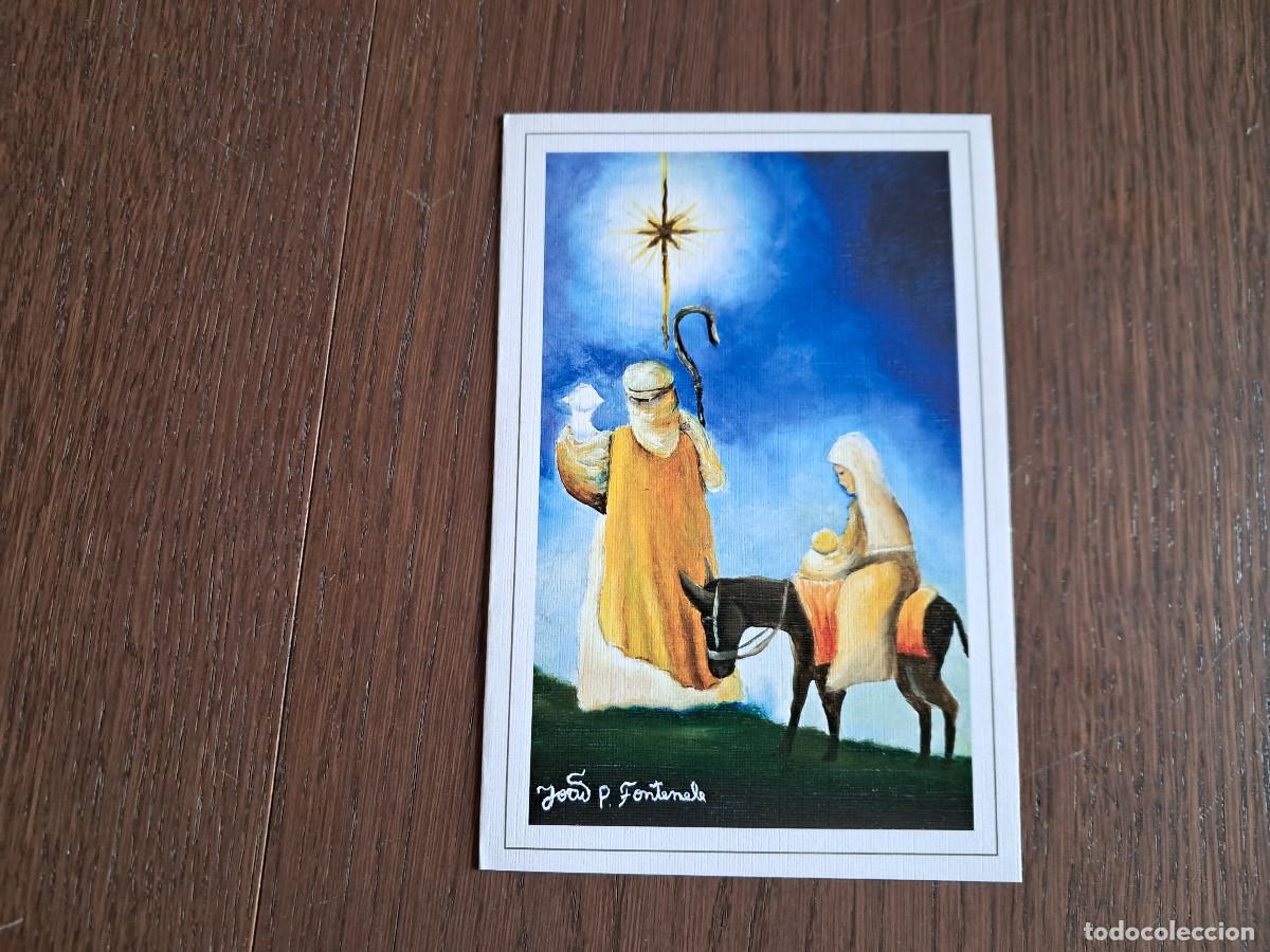 Postales: postal de felicitaci&oacute;n de navidad, asociaci&oacute;n de pintores con la boca y el pi&eacute;.