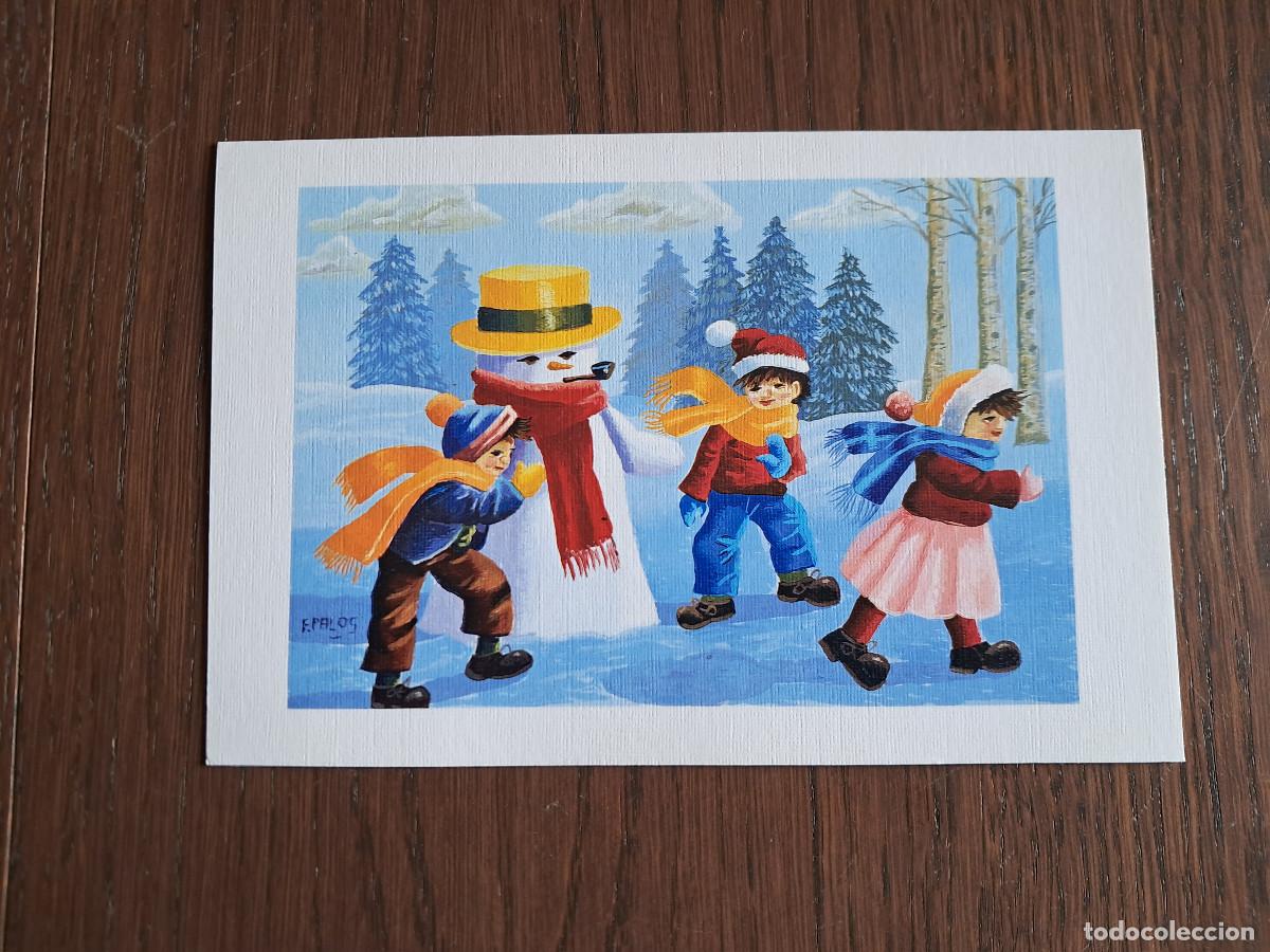 Postales: postal de felicitaci&oacute;n de navidad, asociaci&oacute;n de pintores con la boca y el pi&eacute;.