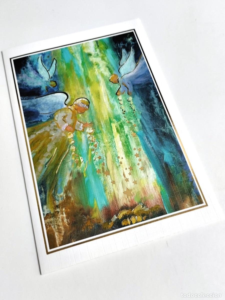 Cartoline: Postal navide&ntilde;a No. E709 &Aacute;ngeles en el Cielo Ruth Christensen Asociaci&oacute;n de Pintores con Boca y Pie