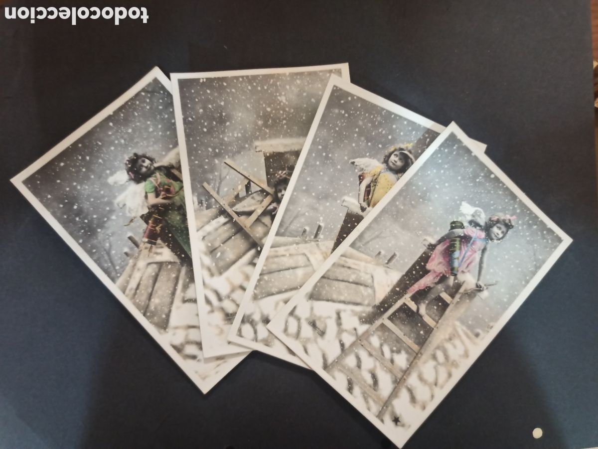 Postais: Serie de 5 postales antiguas infantiles navide&ntilde;as. Sin circular.