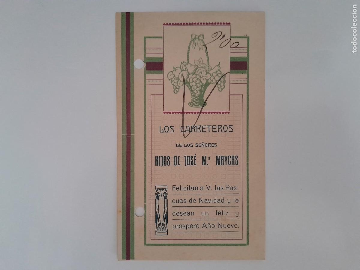 Postcards: TARJETA LOS CARRETEROS FELICITAN LAS PASCUAS NAVIDAD Y A&Ntilde;O NUEVO HIJOS JOSE M&ordf; MAYCAS RV