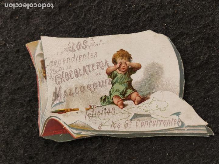 Postais: LOS DEPENDIENTES DE LA CHOCOLATERIA DE MALLORQUIN-FELICITACION ANTIGUA-VER FOTOS-(106.562)
