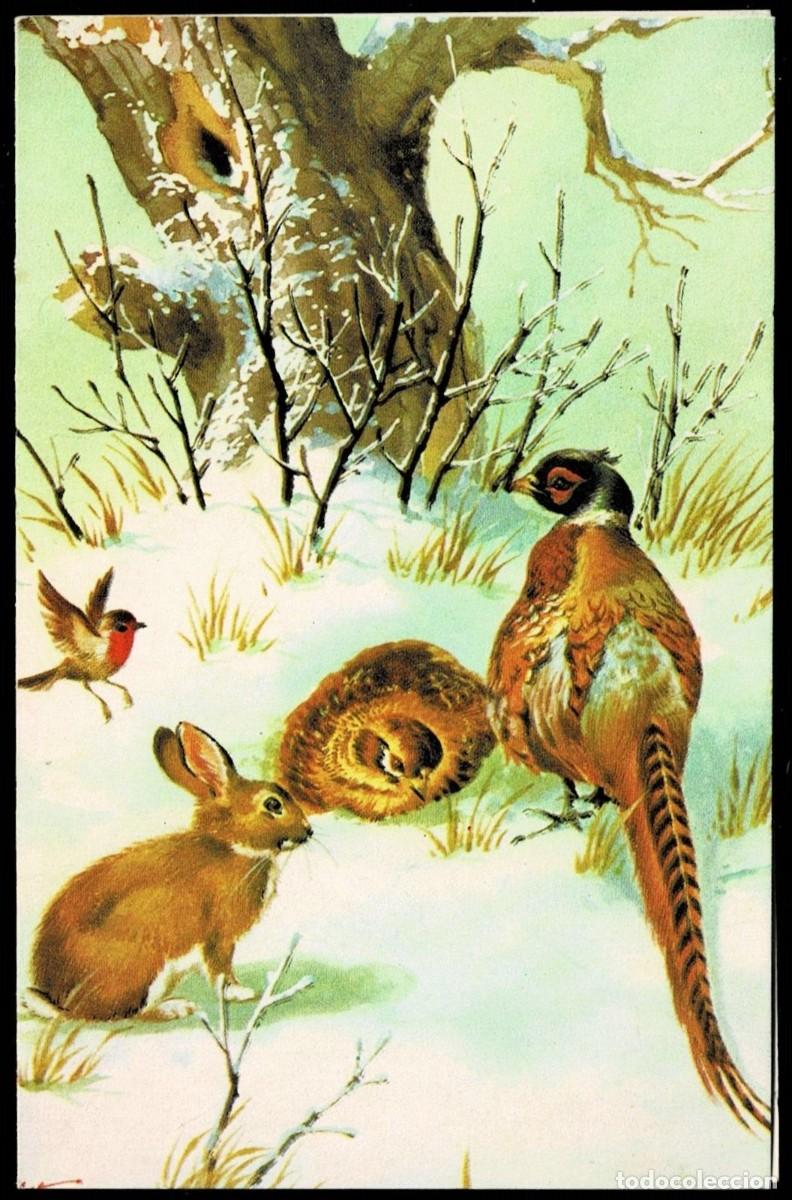 Postkarten: 6060P - ALEGORIA NAVIDE&Ntilde;A, ANIMALITOS -EDICIONES WALDORF 7319.300K - DIPTICA 13,3X8,5 CM