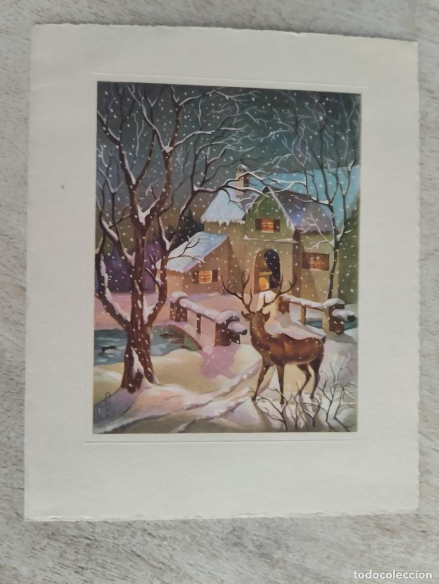 Postais: Diptico Navidad (PAISAJE NEVADO) - Serie 4045 n&ordm;4 - 15,3x12,5cm A&Ntilde;O 1960