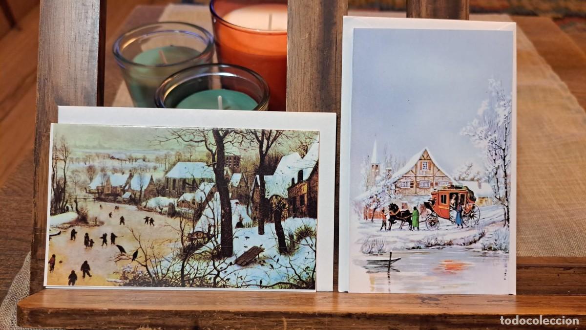 Postales: 2 Felicitaciones Postales Navidad con Sobre A&Ntilde;OS 80 Nueva