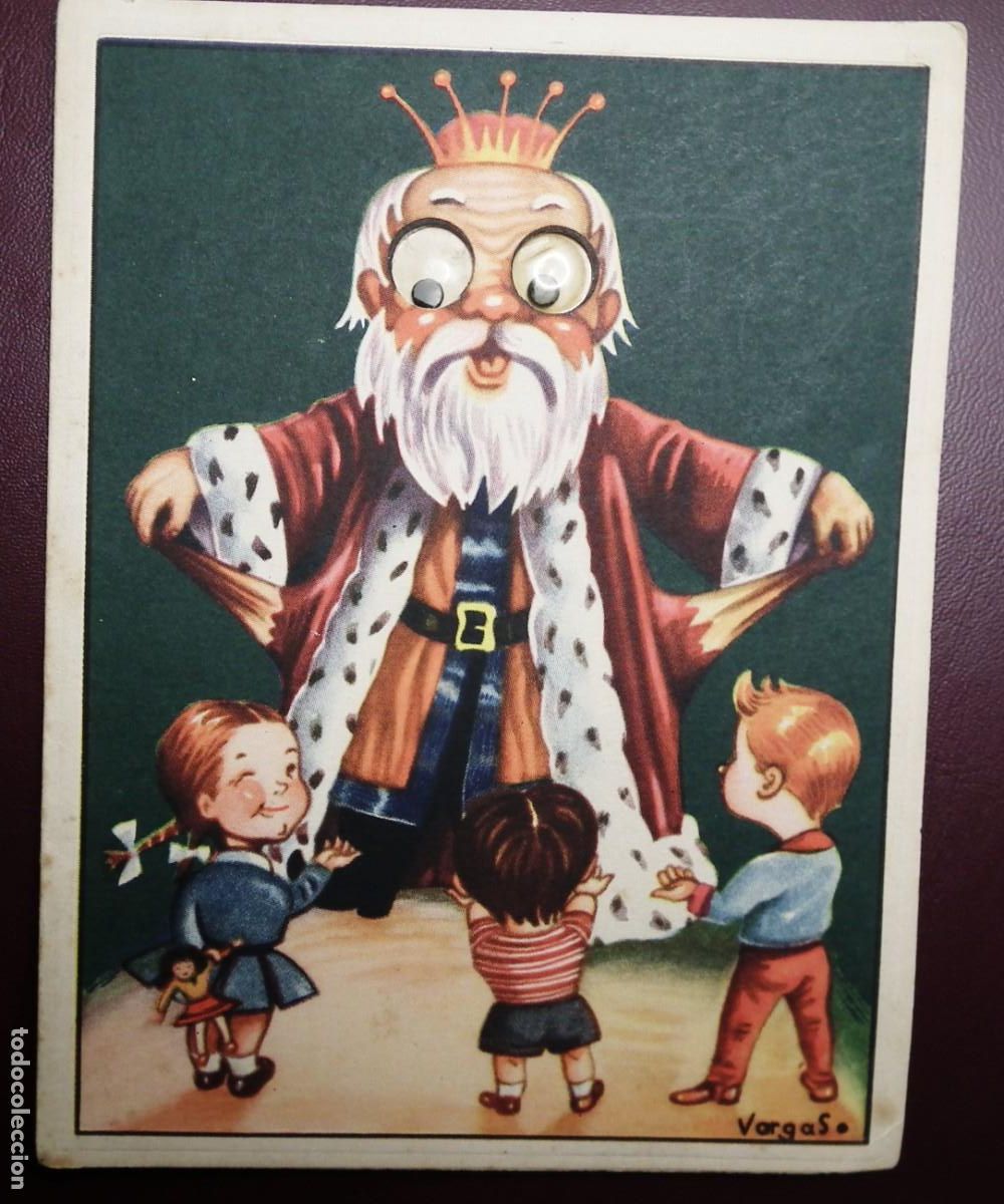 Cartes Postales: FELICITACI&Oacute;N NAVIDAD ILUSTRADOR VARGASO DE REY MAGO OJOS M&Oacute;VILES (1954), DE CREACIONES CIMER
