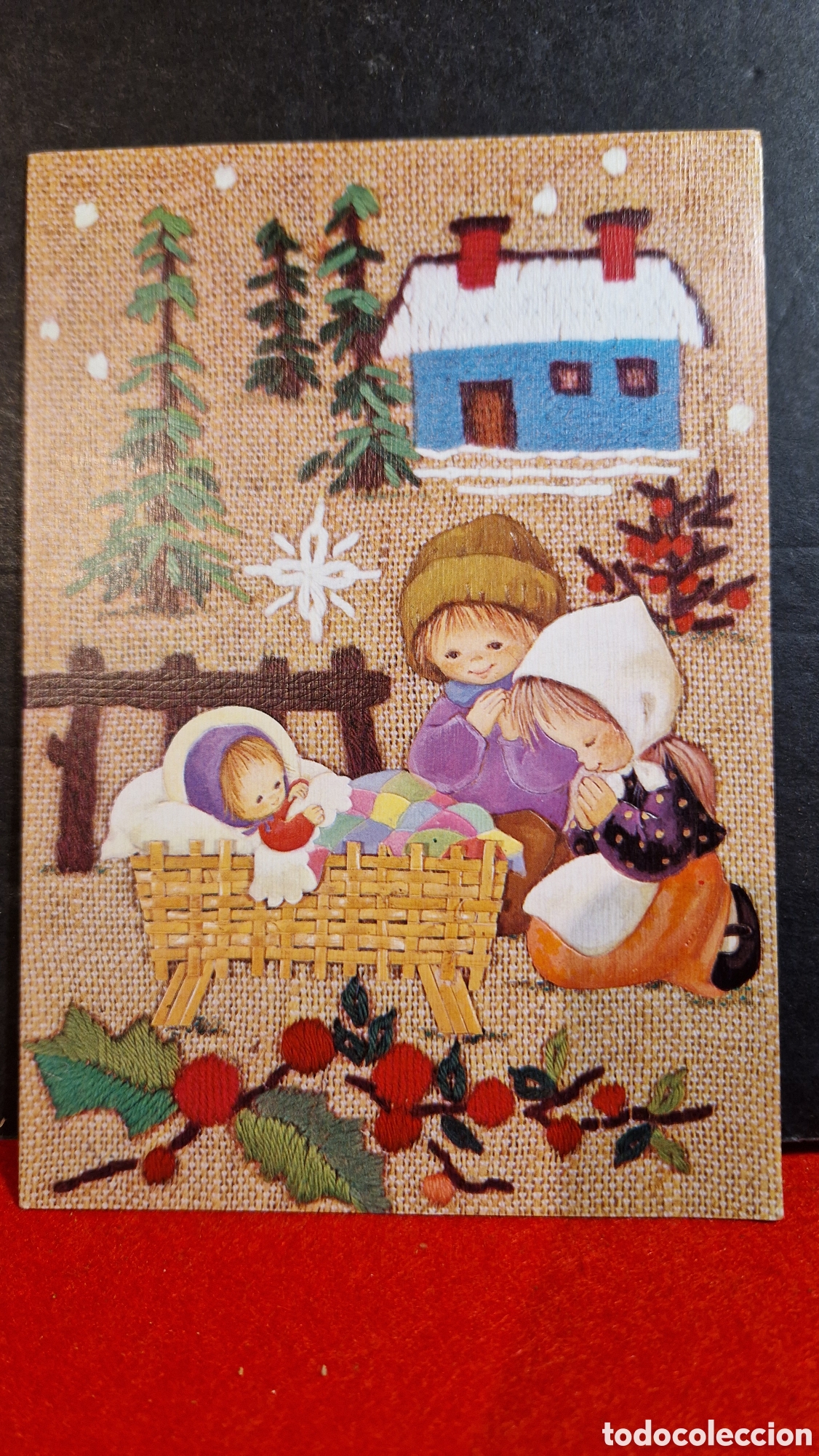 Postales: Preciosa postal de Navidad. Diptico. Escrita. Ortiz - Foto 2