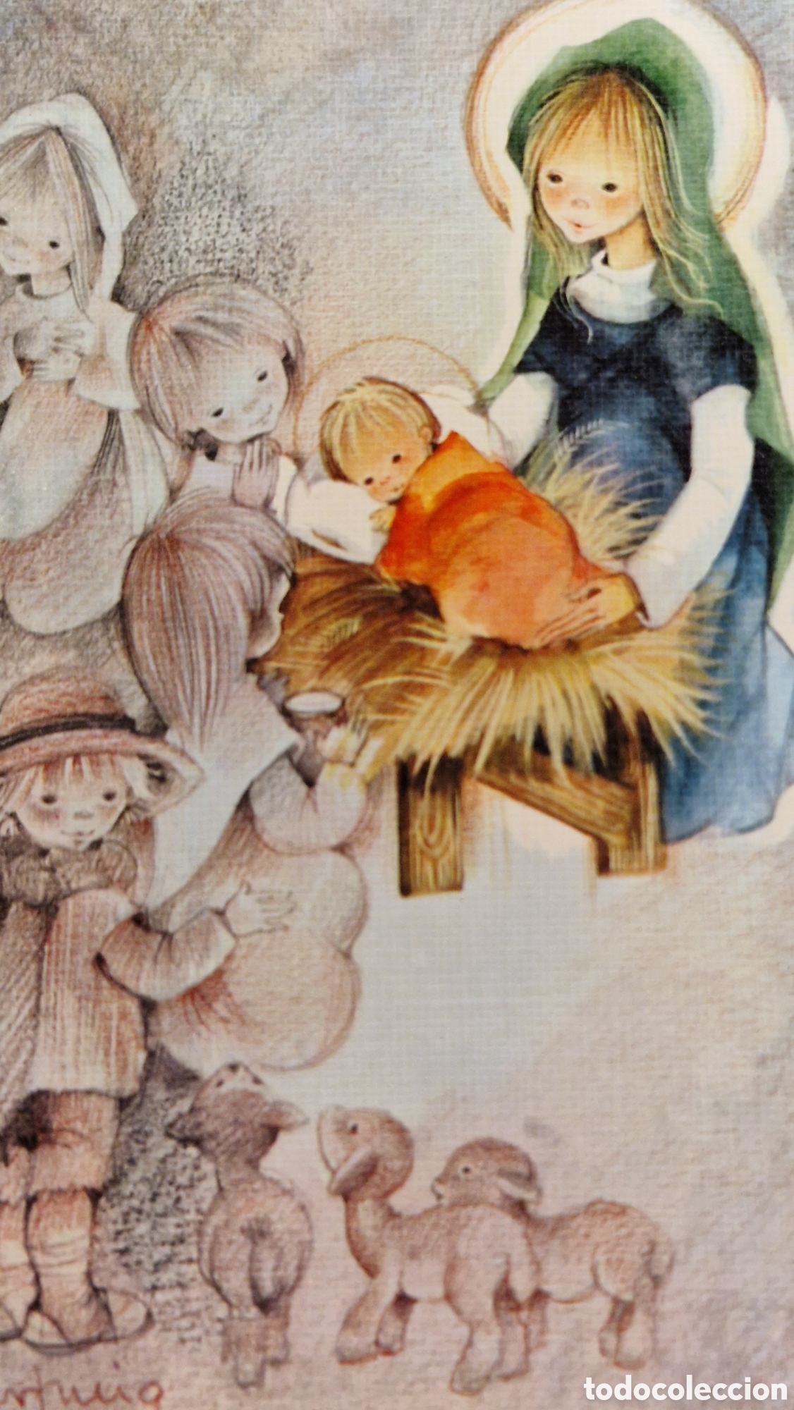 Postais: Preciosa postal de Navidad. Diptico. Escrita. Roser Puig
