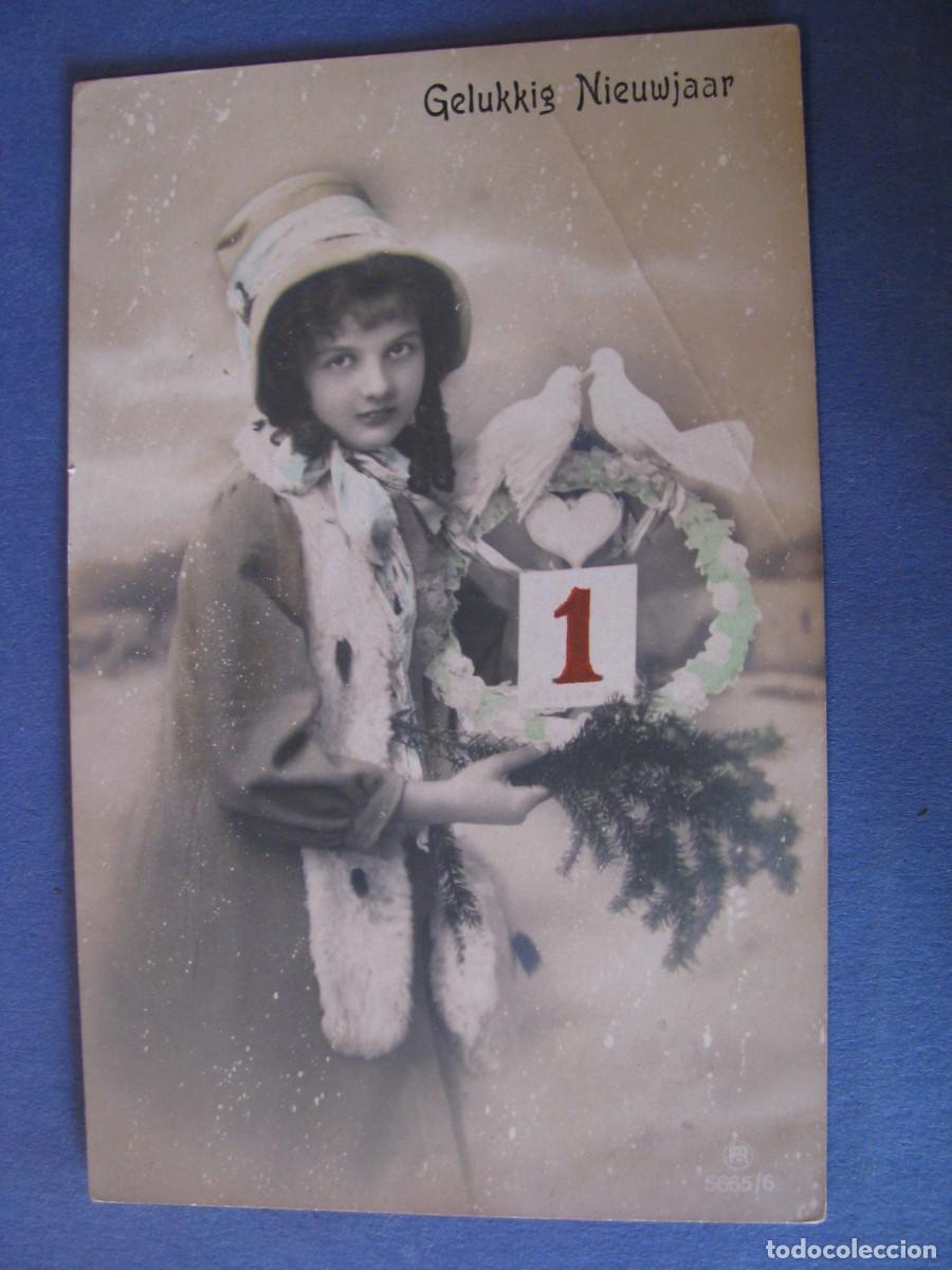 Postais: ANTIGUA POSTAL DE NAVIDAD, FELIZ A&Ntilde;O NUEVO. PAISES BAJOS.