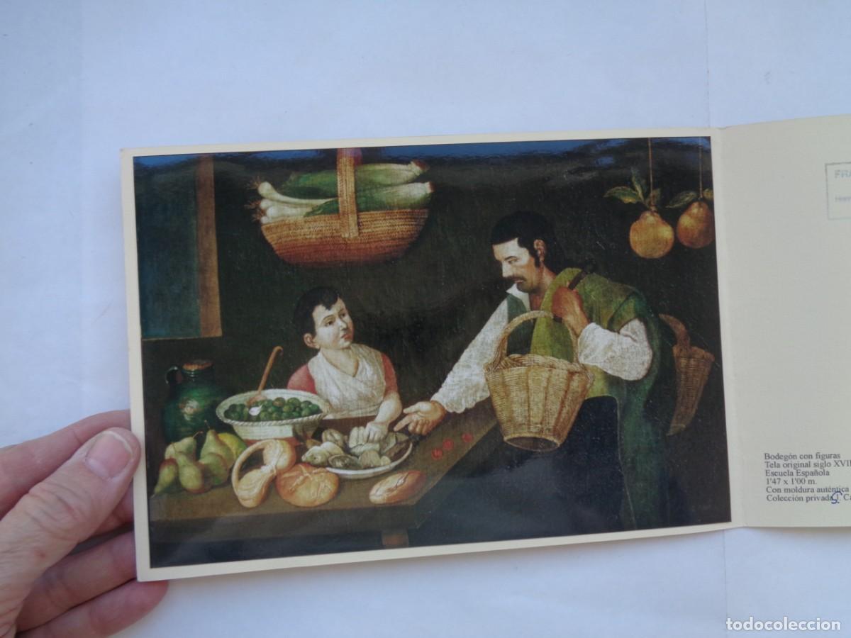 Postales: TARJETA DE FELICITACION DE FRANCISCO SAAVEDRA, ANTIG&Uuml;EDADES, CON FOTO DE CUADRO. FIRMADA