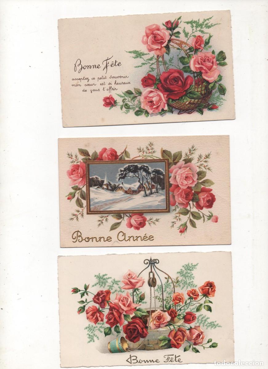 Cartoline: 4 Preciosas Postales francesas a&ntilde;os 40-50 -Felicitaci&oacute;n Navide&ntilde;a-escritas-