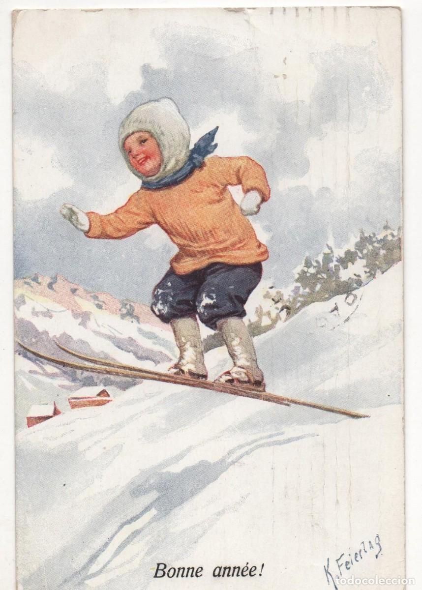 Cartes Postales: Postal francesa principios del XX- Felicitaci&oacute;n navide&ntilde;a-escrita