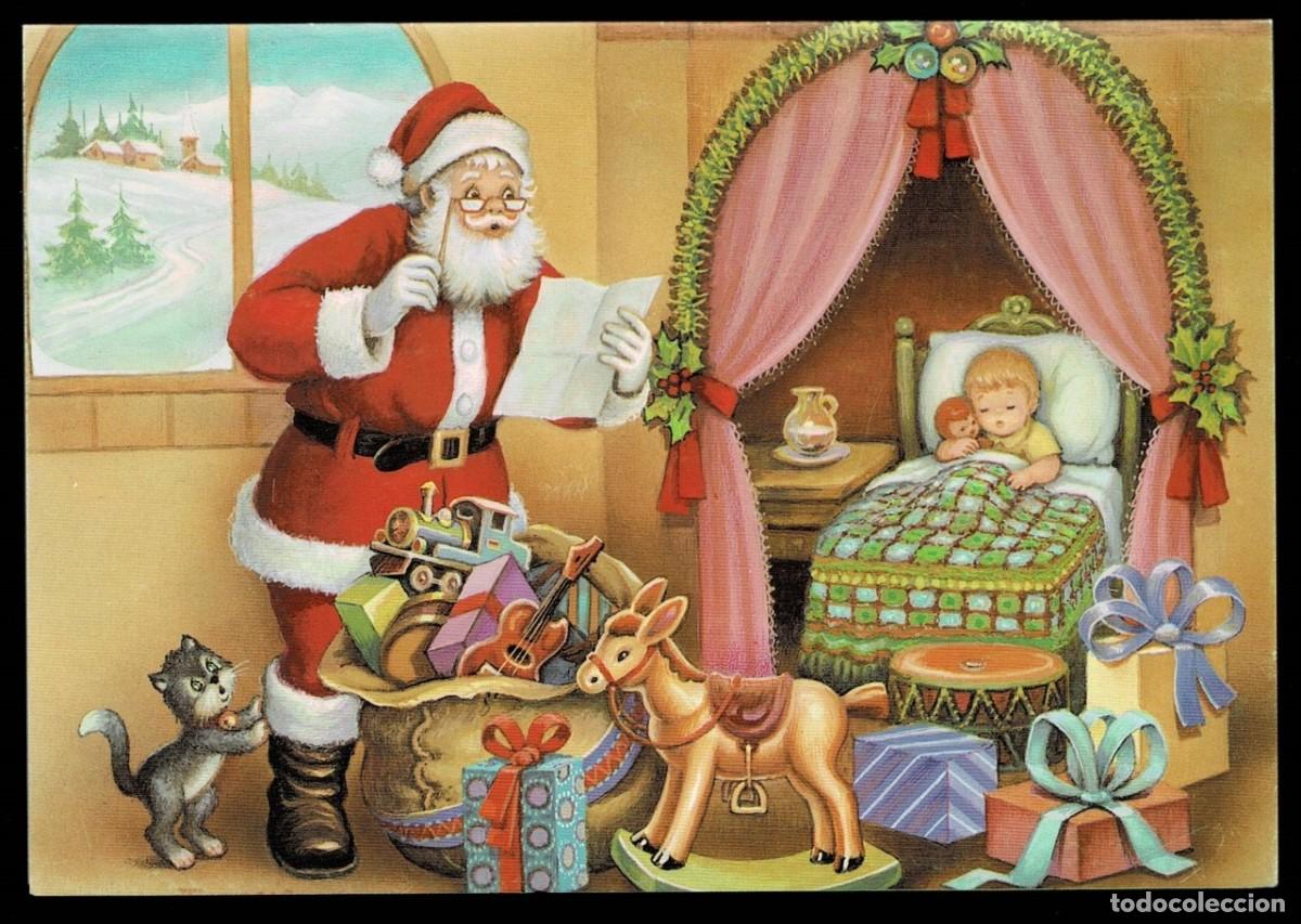Cartes Postales: 6028P - FRANCIS? SANTA LEYENDO CARTA DE UN NI&Ntilde;O- EDICIONES AGENCY 1.381-A - DIPTICA 16,3X11,3 CM