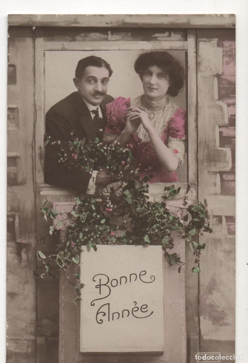 Postais: Postal de felicitaci&oacute;n navide&ntilde;a francesa principios del XX- escrita-