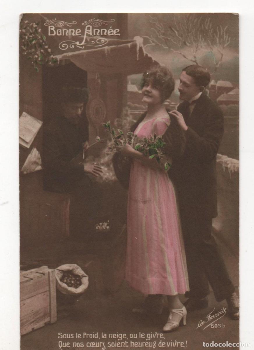 Cartes Postales: Postal de felicitaci&oacute;n navide&ntilde;a francesa principios del XX- escrita-