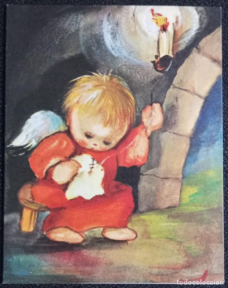 Postais: 6024Q -EDICIONES KIN-KE N&ordm; 3202-ANGEL PROTECTOR- ANTIGUA POSTAL DIPTICA 11,8X9,3 CM - ILUSTRA TOL