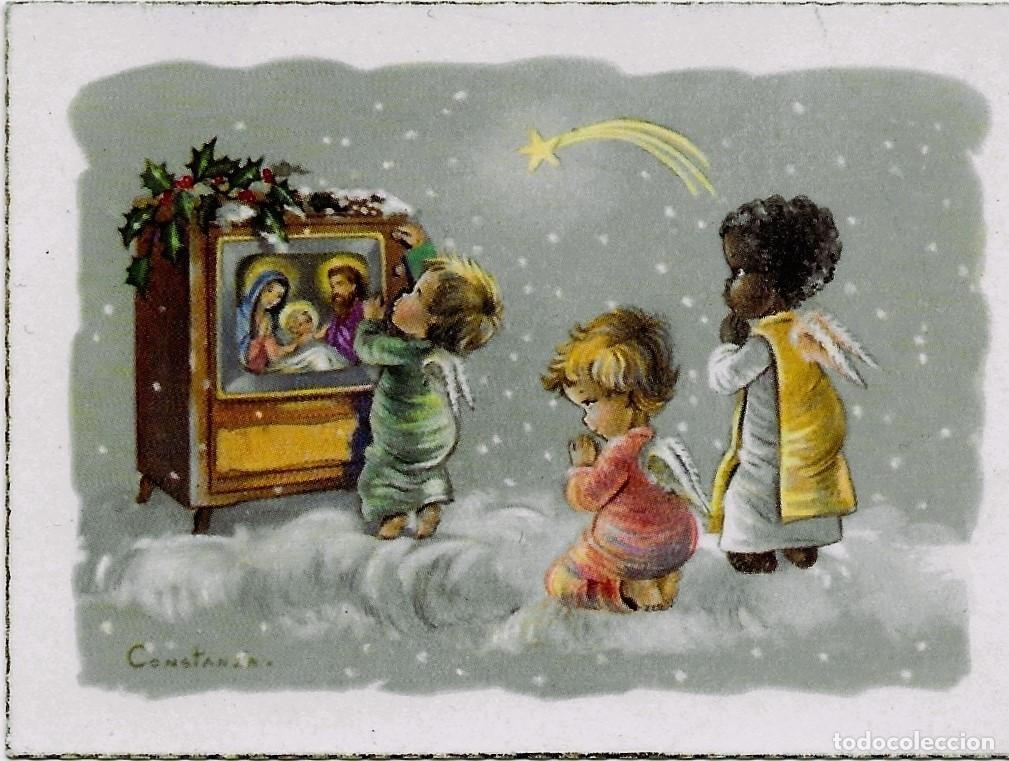 Postkarten: 6028Q -CONSTANZA - ANGELITOS REZANDO AL NACIMIENTO-EDICIONES CyZ 565 SERIE C-110 MIDE 11X6,5 CM