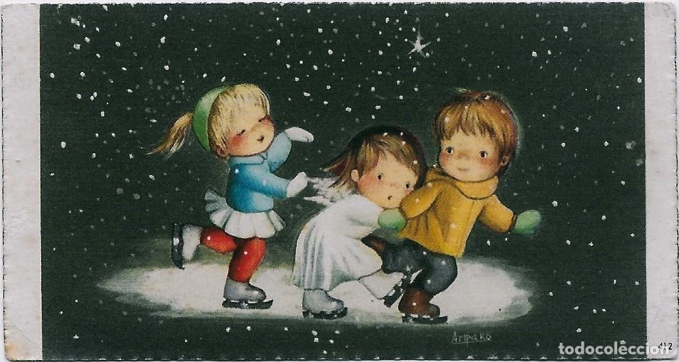 Postkarten: 6029Q - AMPARO - PATINAJE EN UNA NUBE -SERIE 412- MIDE 8,5X4,5 CM