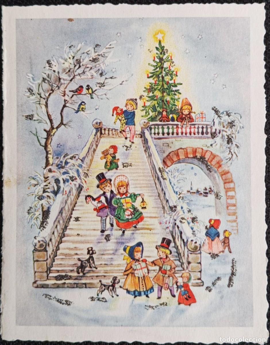 Postkarten: 6069Q - NAVIDAD -PRECIOSA POSTAL- CANTOS TROQUELADOS Y PURPURINAS - 11,5X9 CM - CON SOBRE