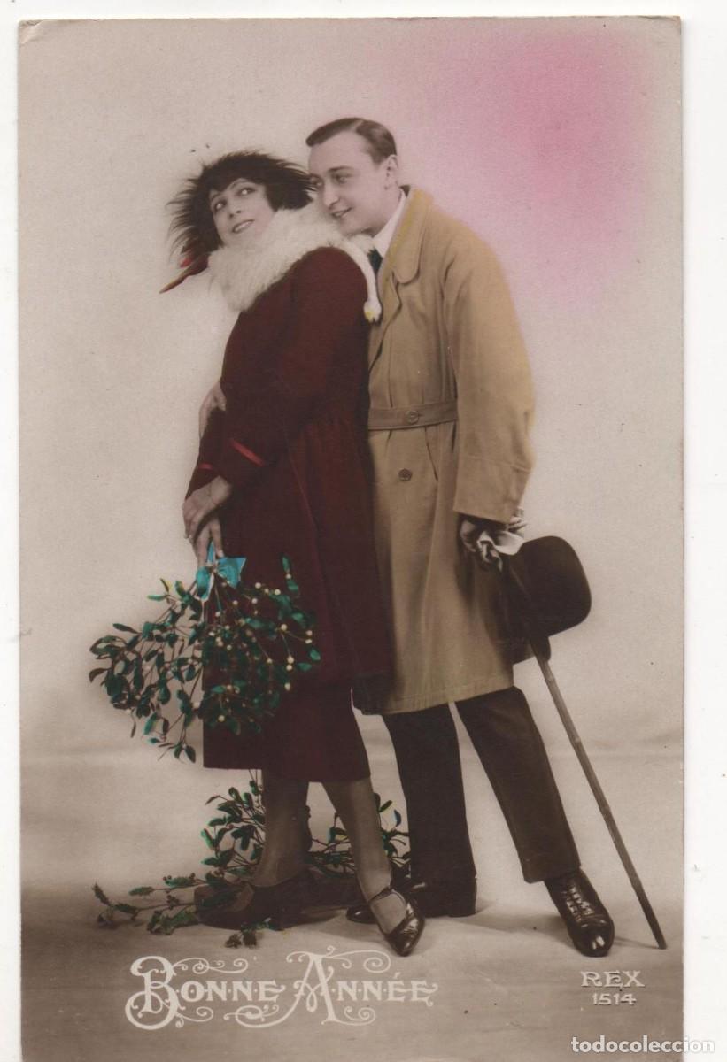 Postkarten: Felicitaci&oacute;n navide&ntilde;a postal francesa principios del XX- escrita-