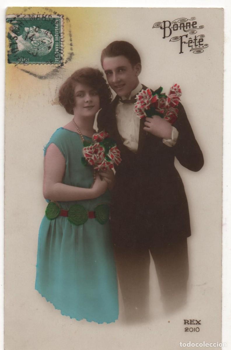 Postkarten: Felicitaci&oacute;n navide&ntilde;a postal francesa principios del XX- escrita-