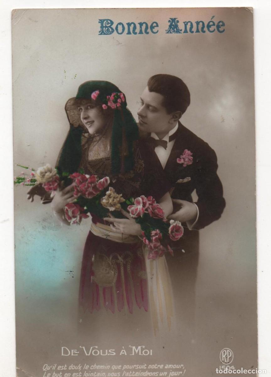 Postales: Felicitaci&oacute;n navide&ntilde;a postal francesa principios del XX- escrita-