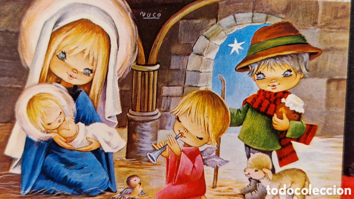 Postais: Preciosa postal de Navidad. Diptico. Escrita. Nuco