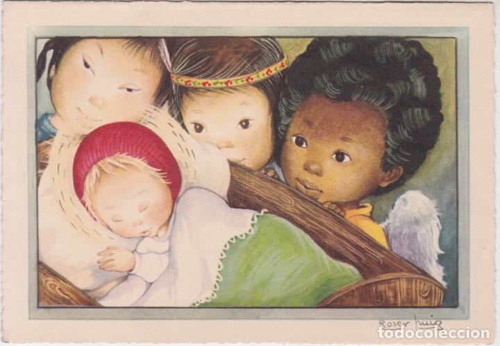 Cartoline: ILUSTRADOR: ROSER PUIG, MOTIVO NAVIDE&Ntilde;O - D&Iacute;PTICO ESCRITO 1964 - ORTIZ OLK 2 - (11,5X16,5)