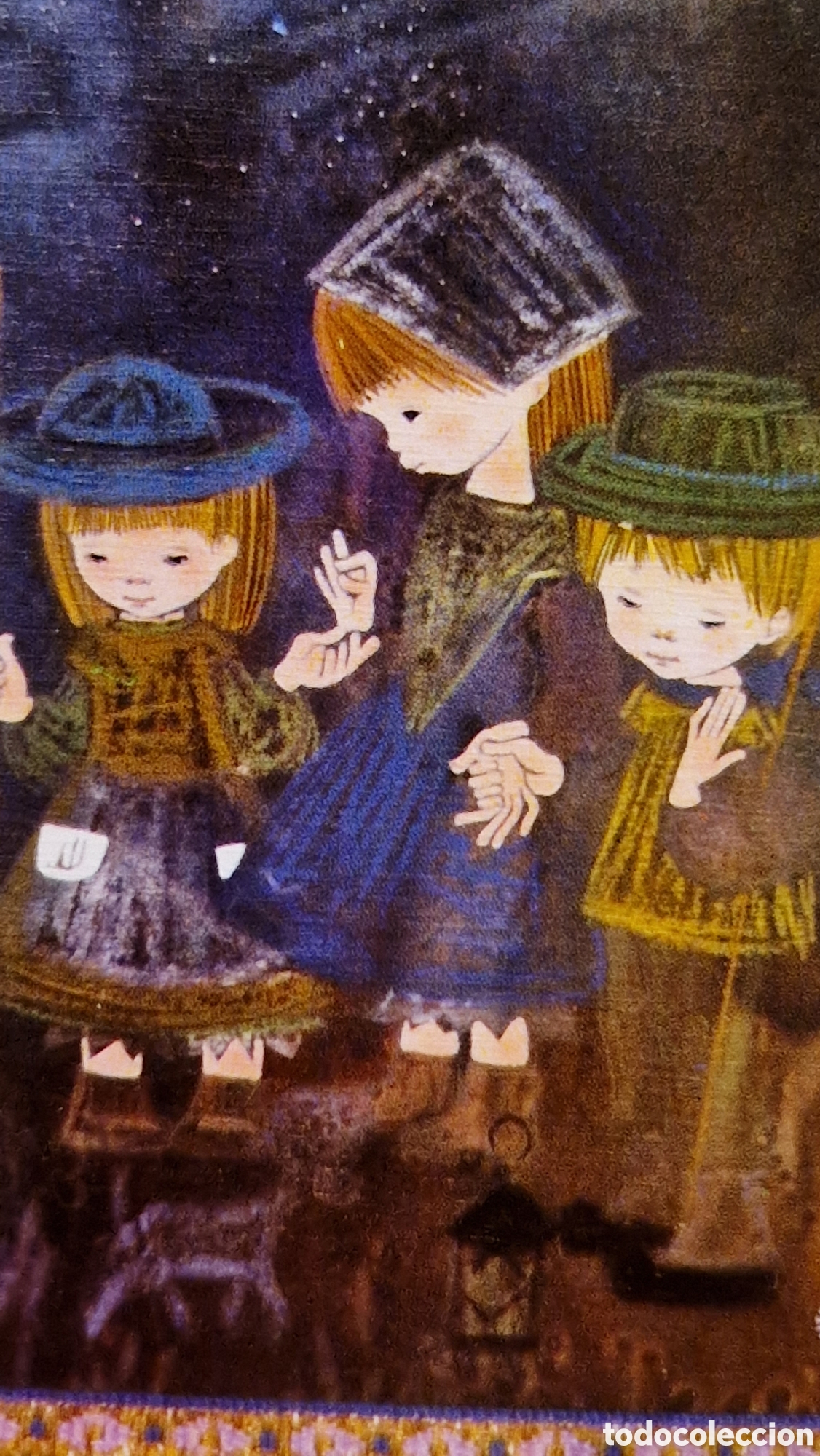 Postais: Preciosa postal de Navidad. Diptico. Escrita. Salmons?
