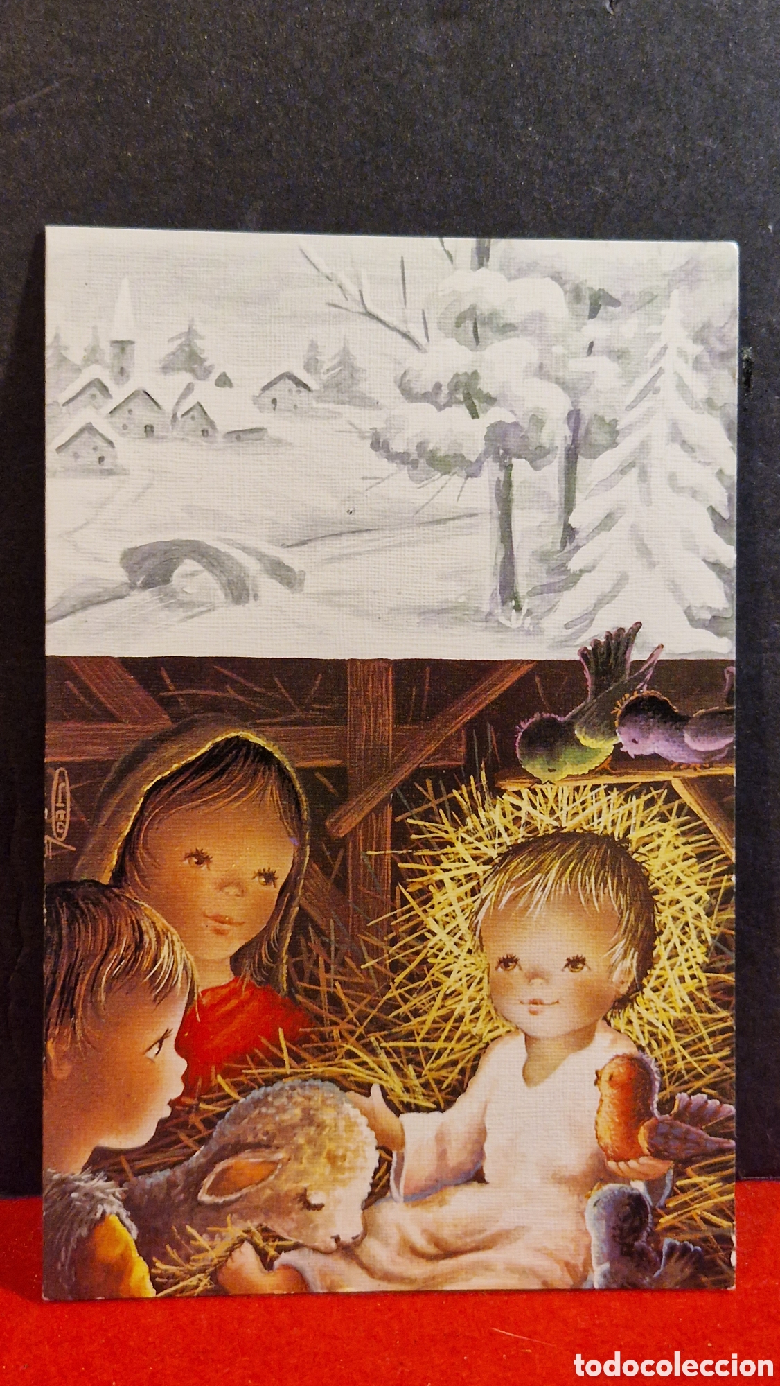 Postales: Preciosa postal de Navidad. Diptico. Escrita. Joan - Foto 2