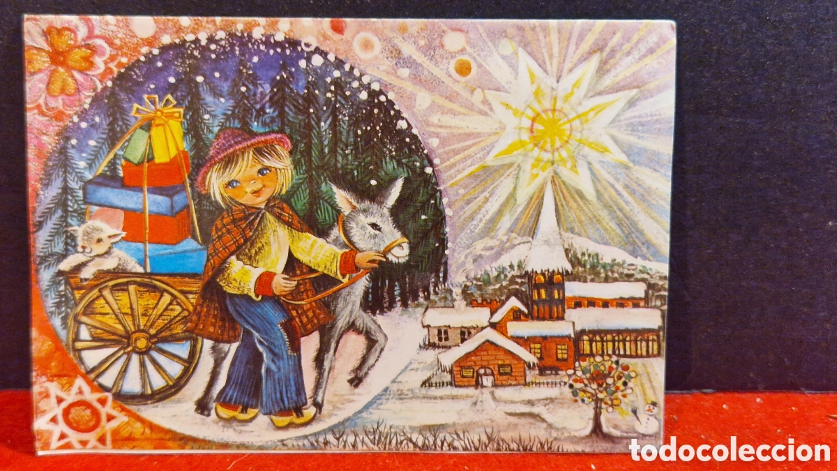Postales: Preciosa postal de Navidad. Diptico. Sin escribir. - Foto 2