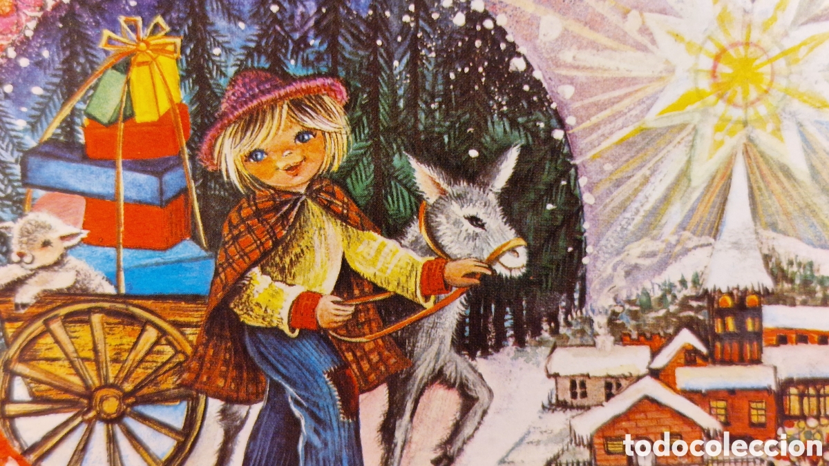 Postales: Preciosa postal de Navidad. Diptico. Sin escribir.