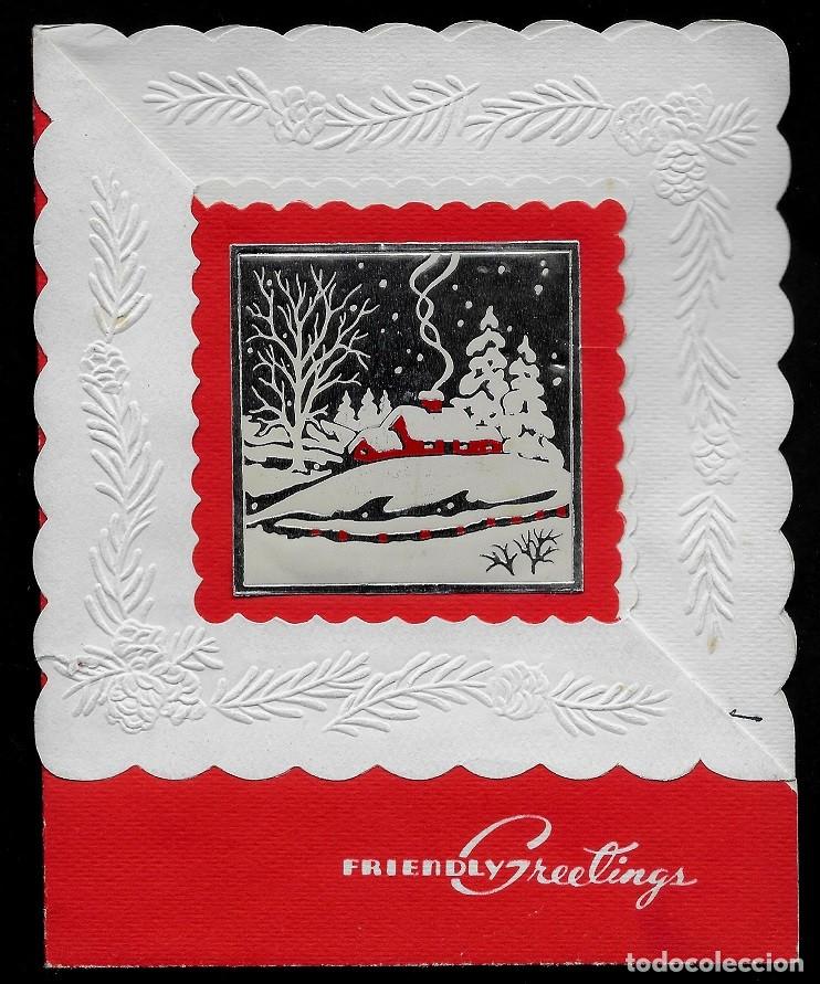 Postales: 6053R -FRIENDLY GREETINGS N&ordm; 8118 (U.S.A) BONITA POSTAL DIPTICA,TROQUELADA, RELIEVE - 14,5X11,5 CM