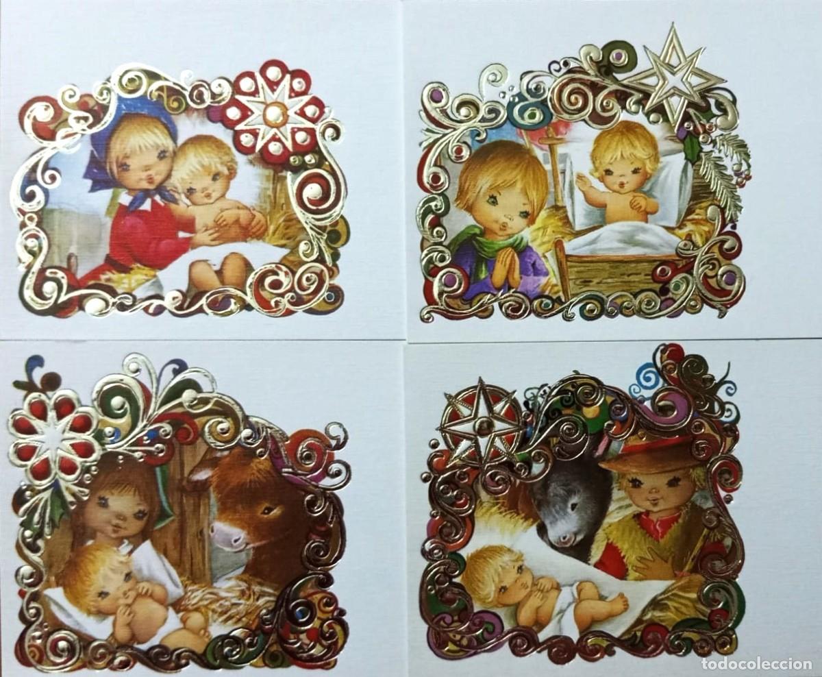 Cartoline: 6065R- NURIA BAR&Oacute; -EDICIONES CYZ - SERIE 308.32 - COMPLETA A,B,C,D - RELIEVE, 15,7 X 8,5 CM NUEVAS