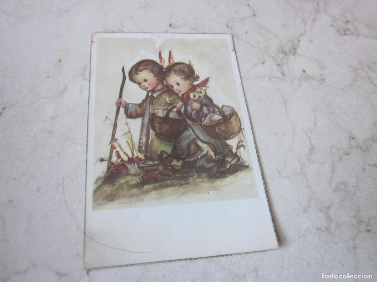 Postcards: POSTAL FELICITACION ESCRITA NAVIDAD - NIN&Ntilde;OS - A&Ntilde;OS 50/60