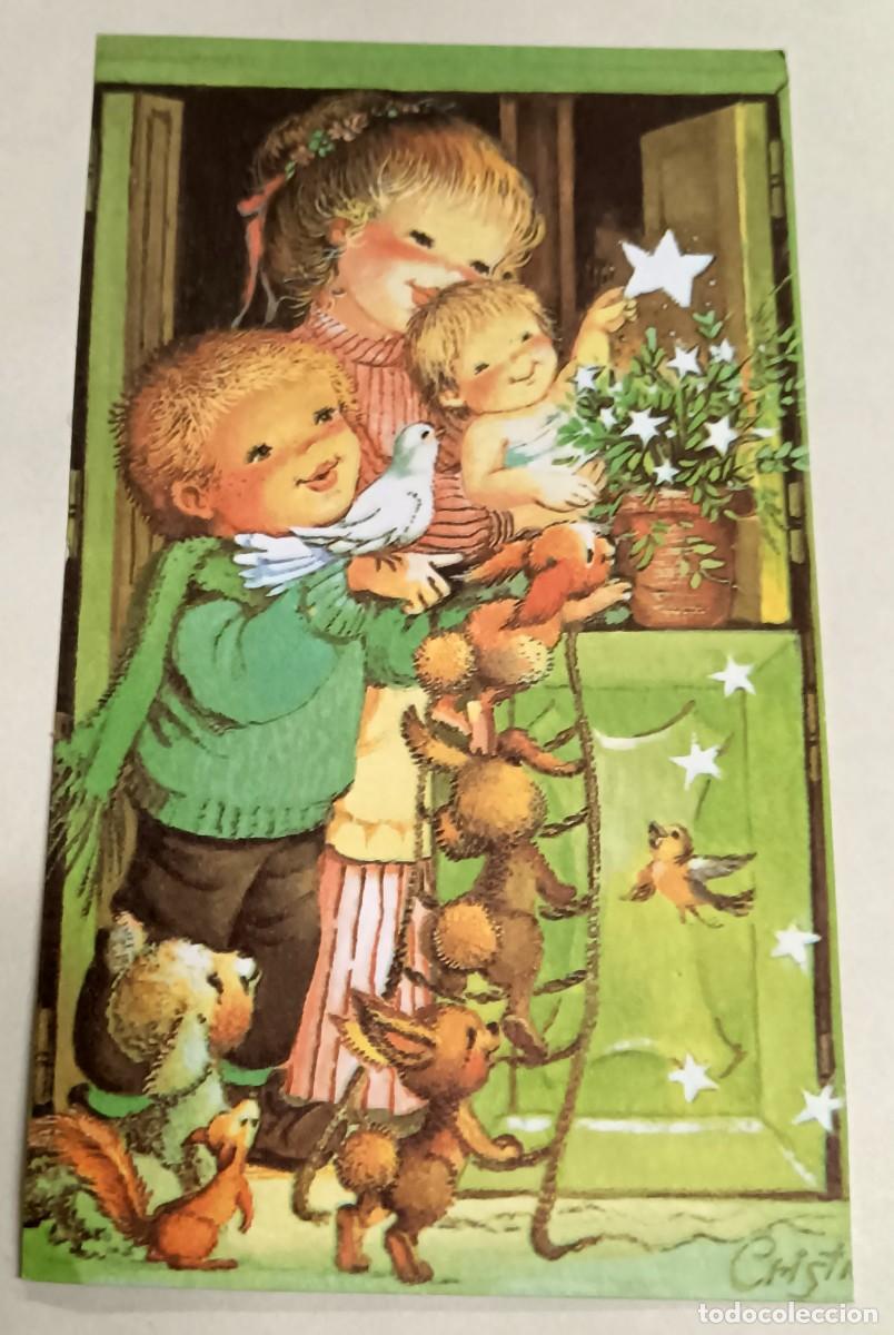 Postcards: POSTAL SENCILLA NAVIDAD ILUSTRADA POR CRISTINA 13X7 CM. SIN ESCRIBIR