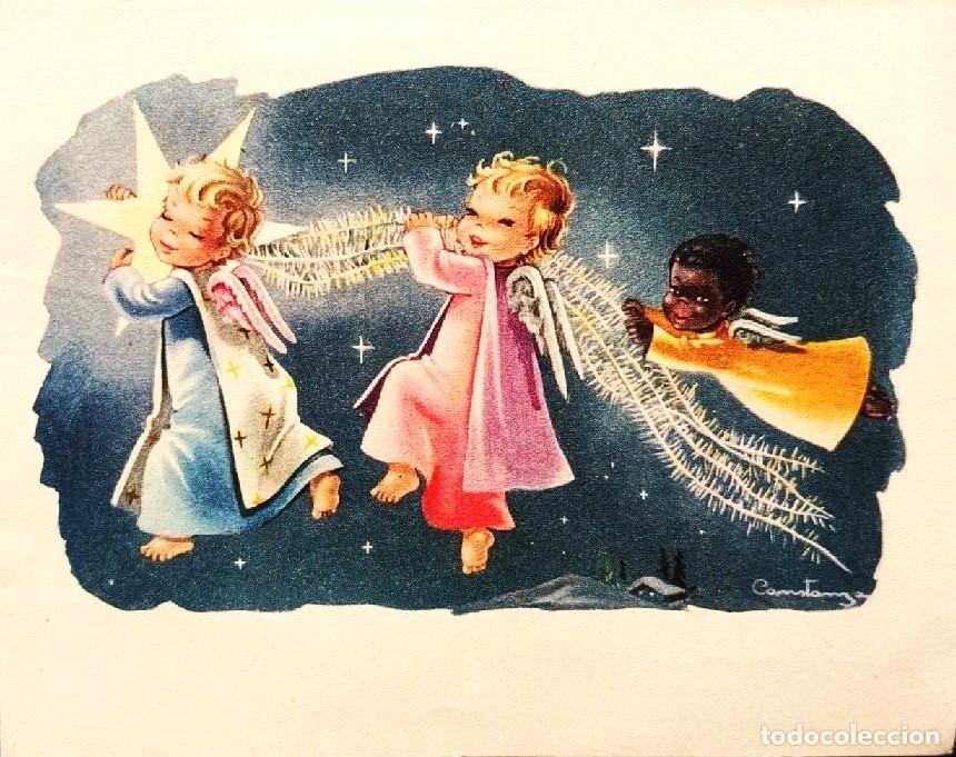 Postcards: 6024T - EDICIONES CyZ 3063-Z.1- &Aacute;NGELES CON ESTRELLA - DIPTICA 13,3X10,5 CM